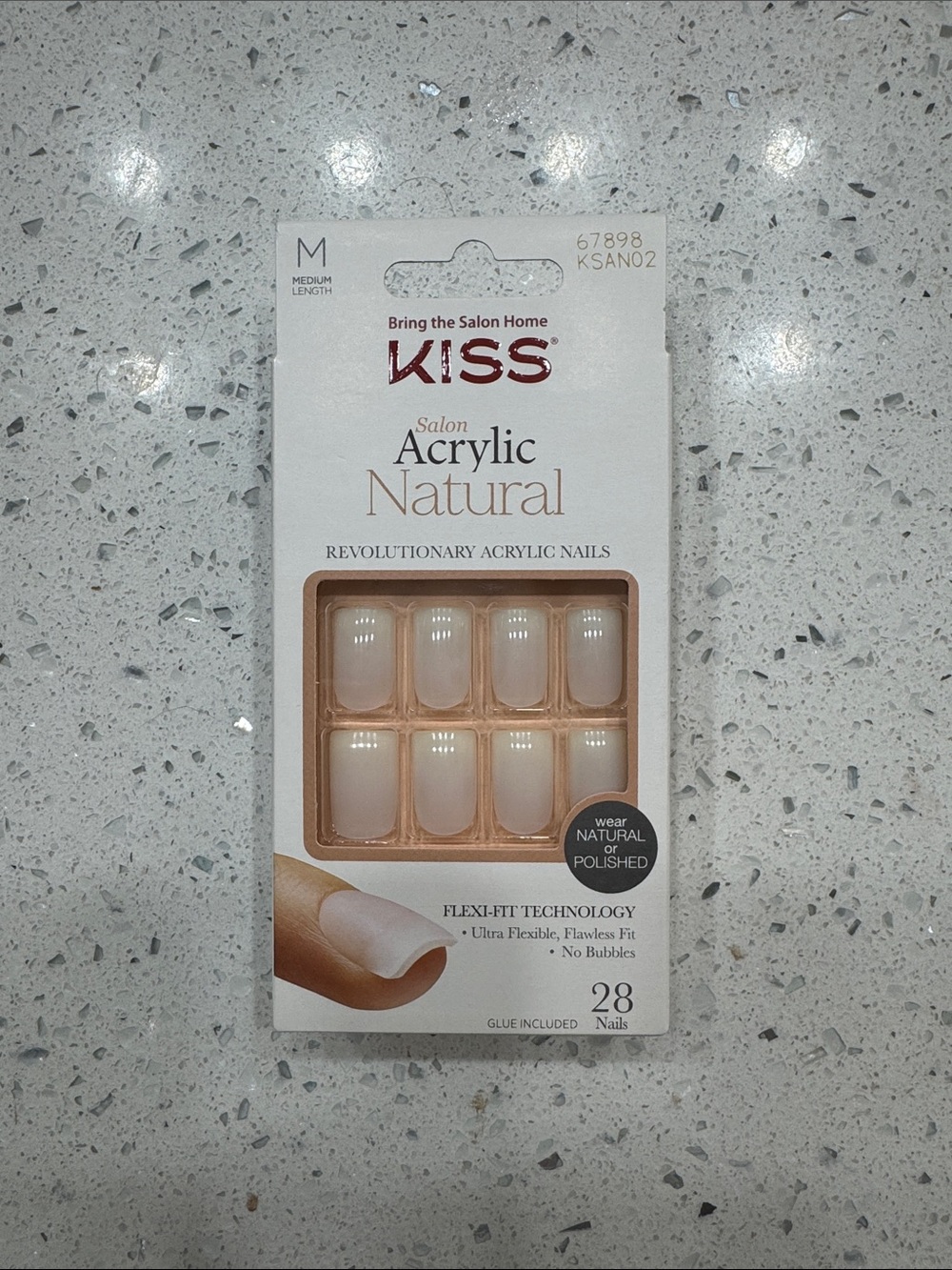 Kiss Salon Acrylic Natural Press-On Nails - Sheer Nude